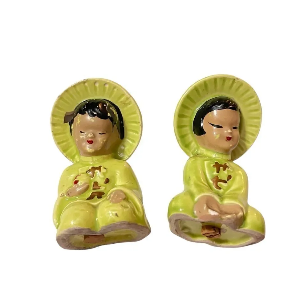 Vintage 1940’s Chinese Boy/Girl Salt & Pepper Shakers